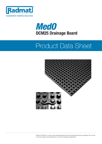 MedO DCM25 Drainage Board Product Data Sheet