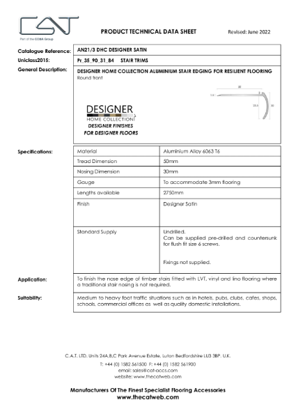 AN21 3 DHC Designer Satin TDS