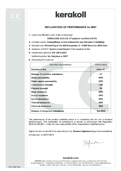 Keralevel Eco LR DoP (CE) - EN.IT.0087.003
