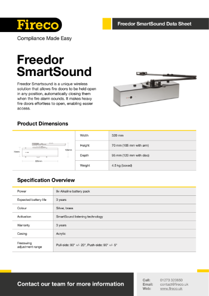 Freedor SmartSound Technical Data Sheet