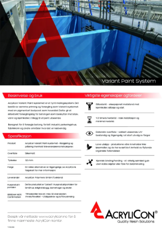 Variant Paint System Tech Sheets