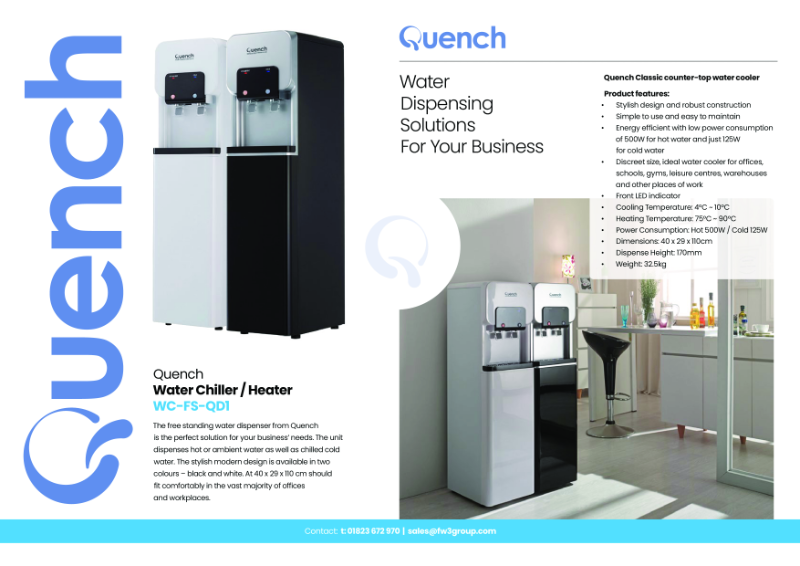 Quench Free Standing Water Dispenser Leaflet