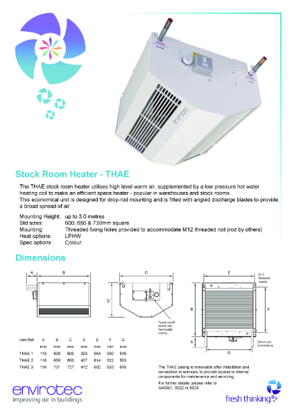 Stock Room Heater - THAE