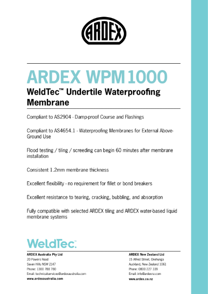 WeldTec™ ARDEX WPM 1000
