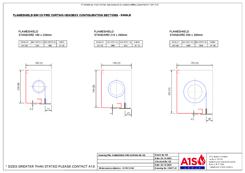 A1S Group Drawing (Face Fit) Flameshield EW120