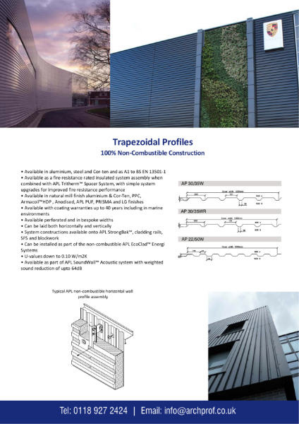 APL Cladding - Trapezoidal Profiles - System Summary