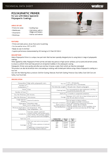 Data Sheet: Polyaspartic Primer