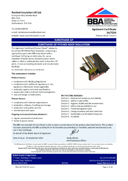 BBA Agrément Certificate