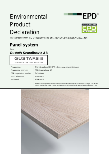 Gustafs Panel System EPD