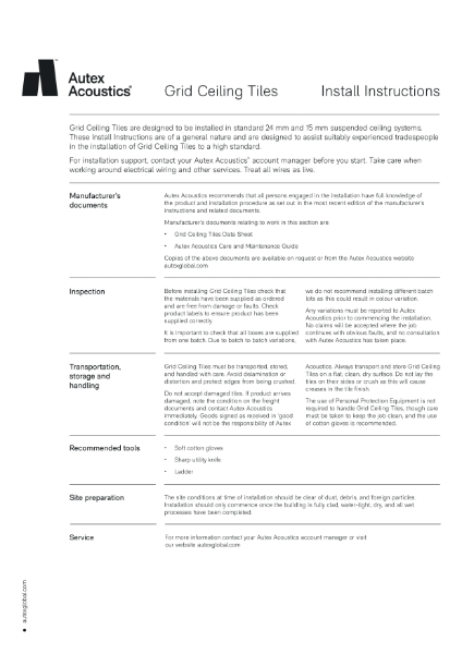 Grid Ceiling Tiles Install Instructions