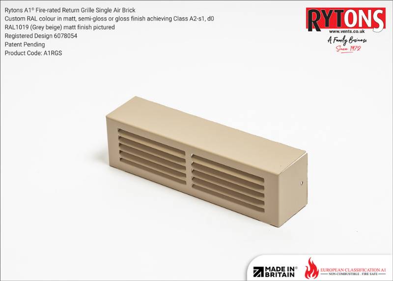 Rytons A1® Fire-rated Metal Single Air Bricks