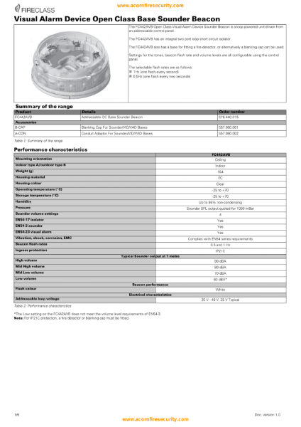 576.080.015 P82AVB Addressable OC Base Sounder Beacon