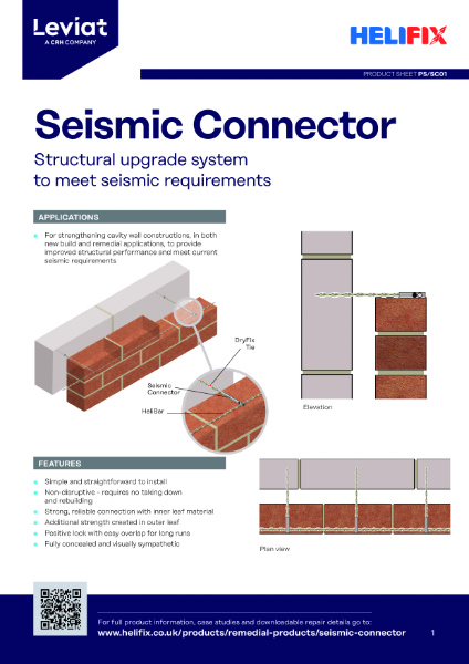 Leviat Helifix Product Sheet - DryFix Seismic Connector
