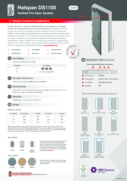 Halspan DS1100 - Verified Fire Door System