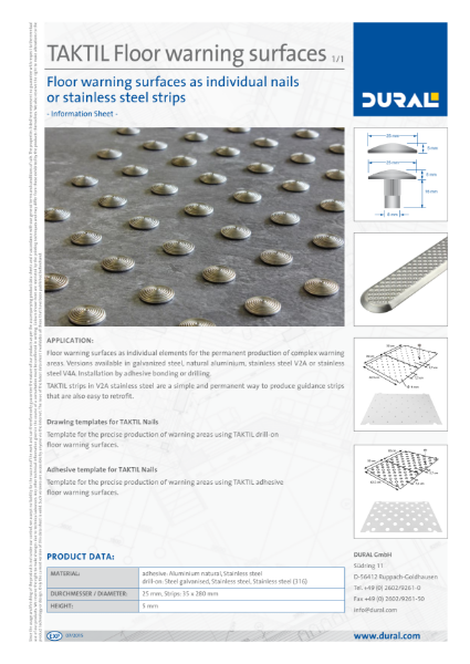 TAKTIL Floor Warning Surfaces Information Sheet