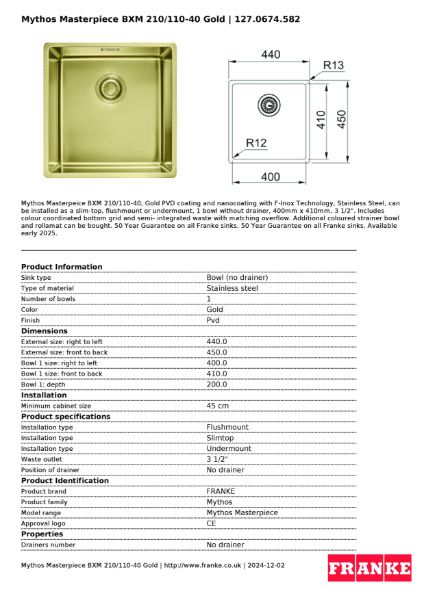 Product Sheet 127.0674.582