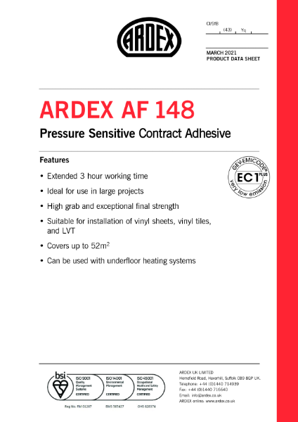 ARDEX AF 148 Datasheet