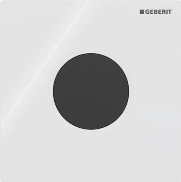 Geberit urinal flush control with electronic flush actuation, battery operation, Type 01 cover plate, round