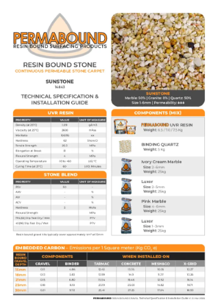 Resin Bound Stone — Sunstone TDS
