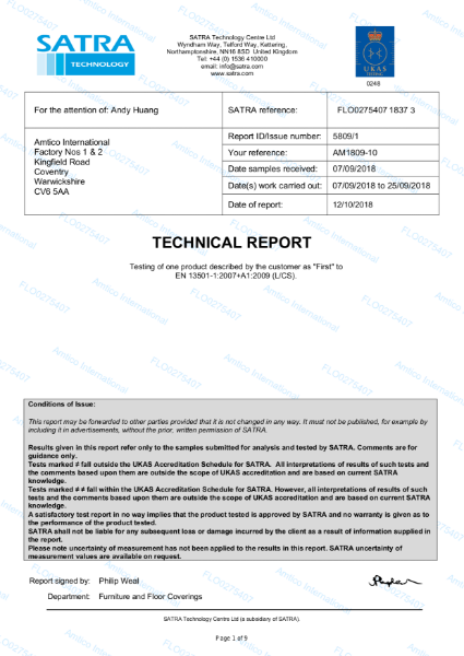 First LVT Fire Certificate 