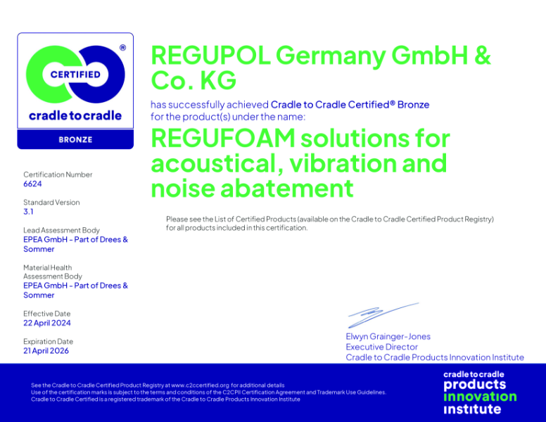 REGUFOAM solutions for acoustical, vibration and noise abatement