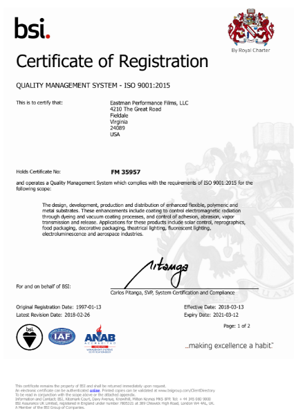 ISO 9001:2015 Certificate