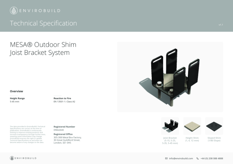 Joist Shim Bracket Technical Specification v1.1