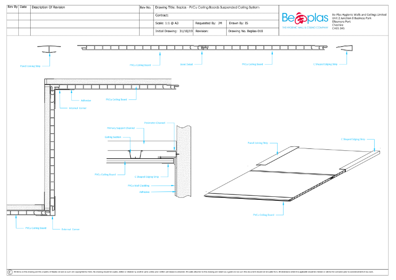 Premier PVC Ceiling technical drawing