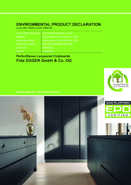 Environmental Product Declaration (EPD) - PerfectSense® Lacquered Chipboard 