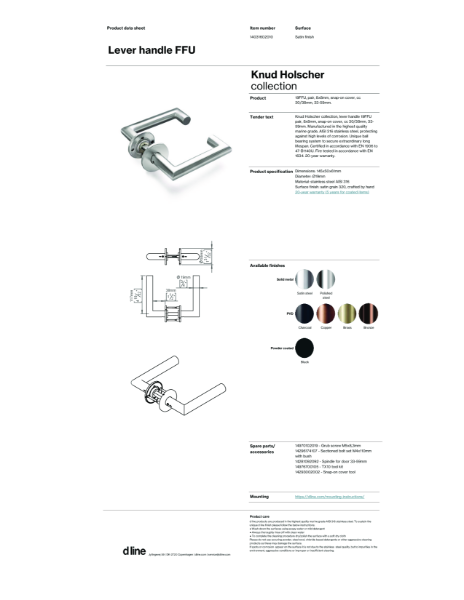 Lever handle FFU (data sheet)