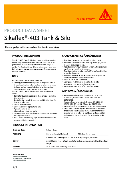 Sikaflex®-403 Tank & Silo