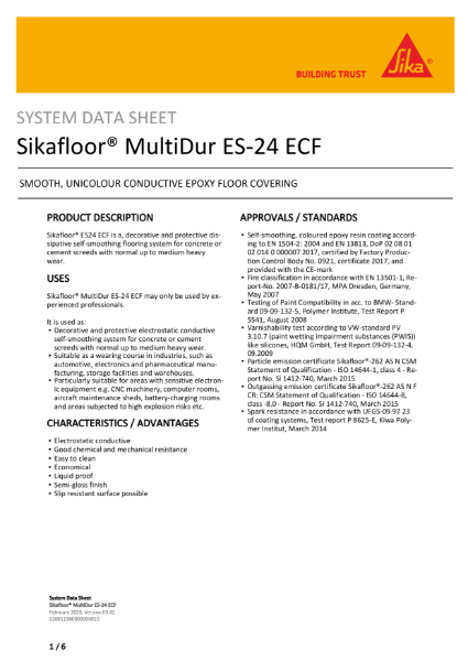 System Data Sheet - Sikafloor MultiDur ES-24 ECF