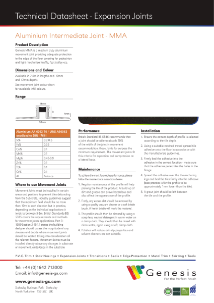 MMA Datasheet