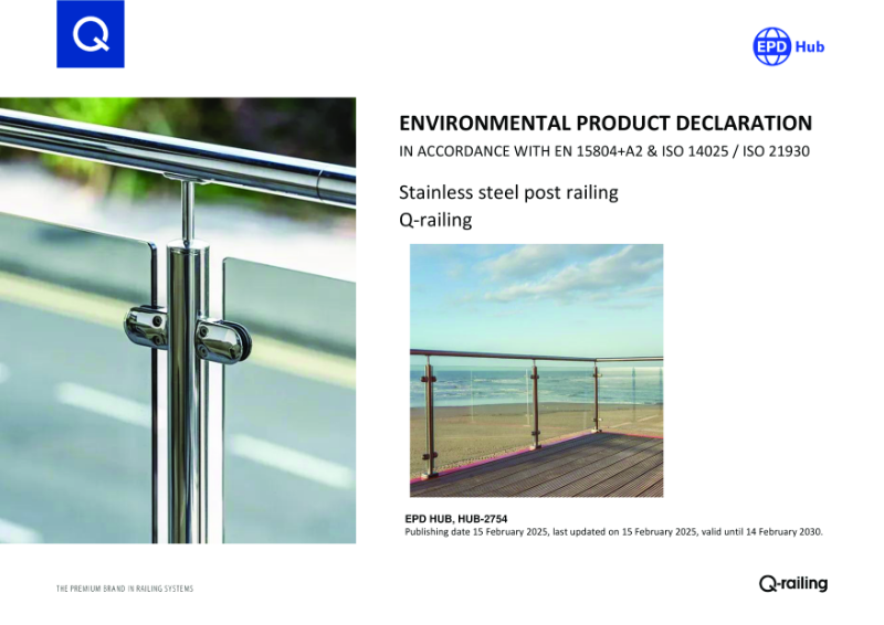 Environmental Product Declaration - Stainless Steel Post Railing