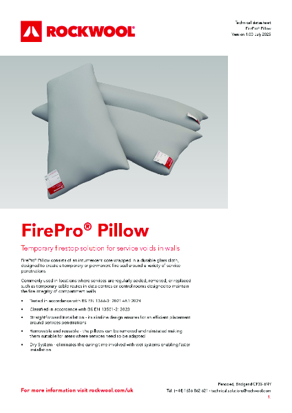 RW25 958 FirePro Pillow datasheet - Version 1.00 JUL25 - v1