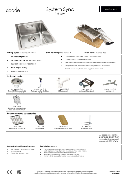 System Sync Main Bowl - Consumer Spec