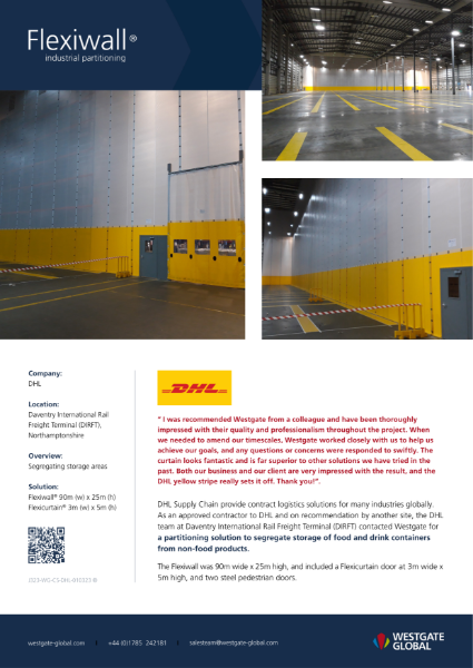 Flexiwall Case Study - DHL (Warehouse)
