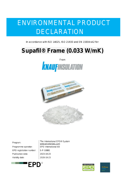 Knauf Insulation Supafil® Frame (0.033 WmK) EPD - EN - UK&I