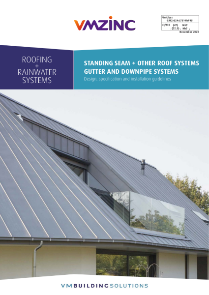 VMZINC Roofing + Rainwater Design Specification & Installation Guidelines Dec 20