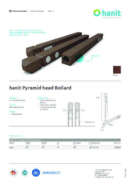hanit Pyramid Head Bollard Datasheet