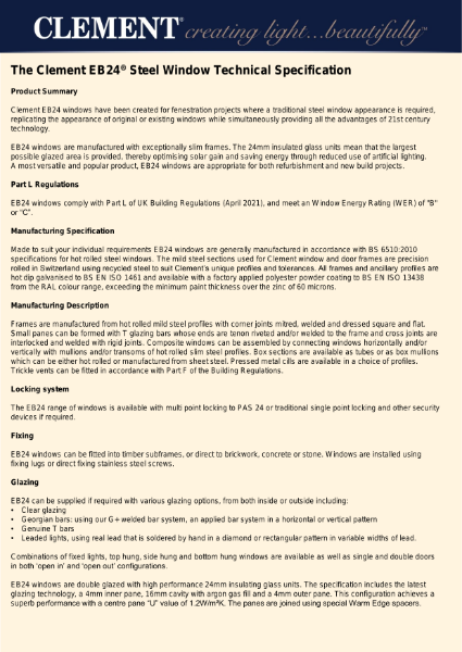 Clement EB24 technical specification