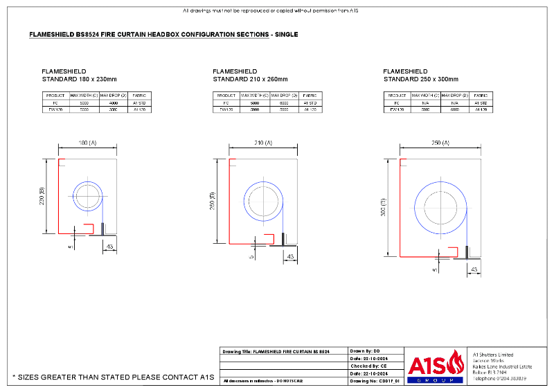 A1S Group Drawing (Face Fit) Flameshield 8524