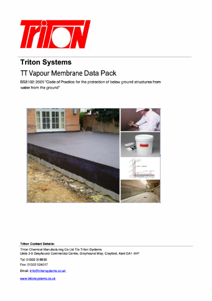 Triton TT Vapour Membrane for Structural Waterproofing Data Pack