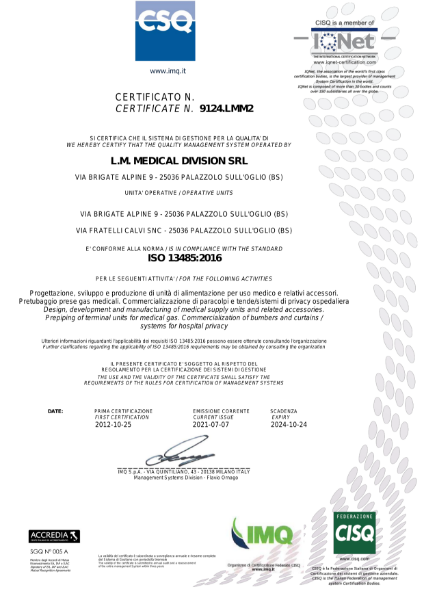 Medical Devices Quality Management System Certificate