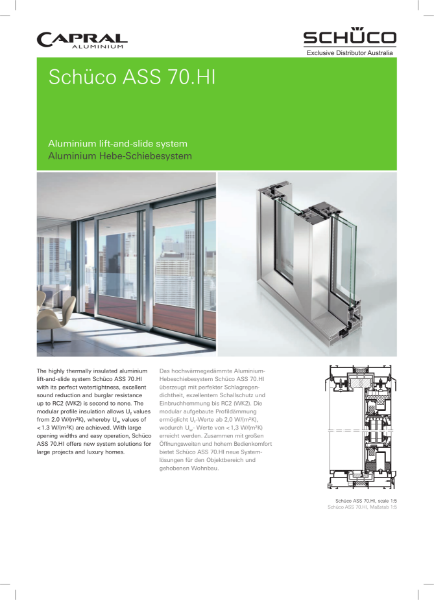 Schuco ASS 70 HI: Aluminium lift and slide system