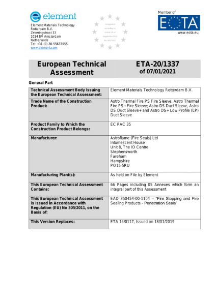 European Technical Approval (ETA)