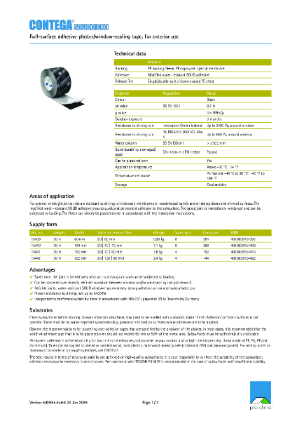 Contega Solido Exo Technical Datasheet
