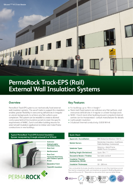 PermaRock Track-EPS (Rail) External Wall Insulation Systems (drained