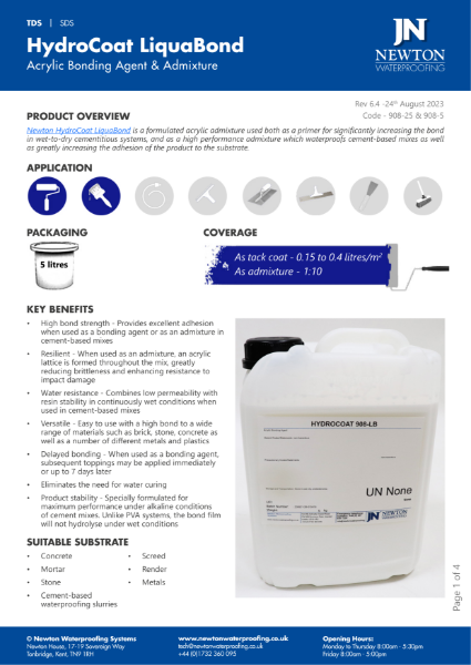 HydroCoat LiquaBond TDS