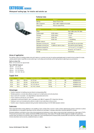 Extoseal Encors Technical Datasheet